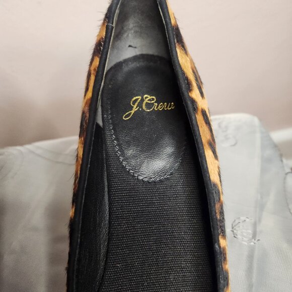 J.Crew Designer Leopard Print Calf Hair Wedge Espadrille Heels US 7 - Picture 11 of 12